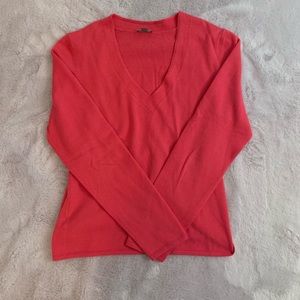 Ann Taylor 100% Italian Extra Fine Merino Wool Sweater Women Sz M V-Neck